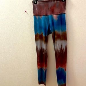 High waist tie dye shiny leggings